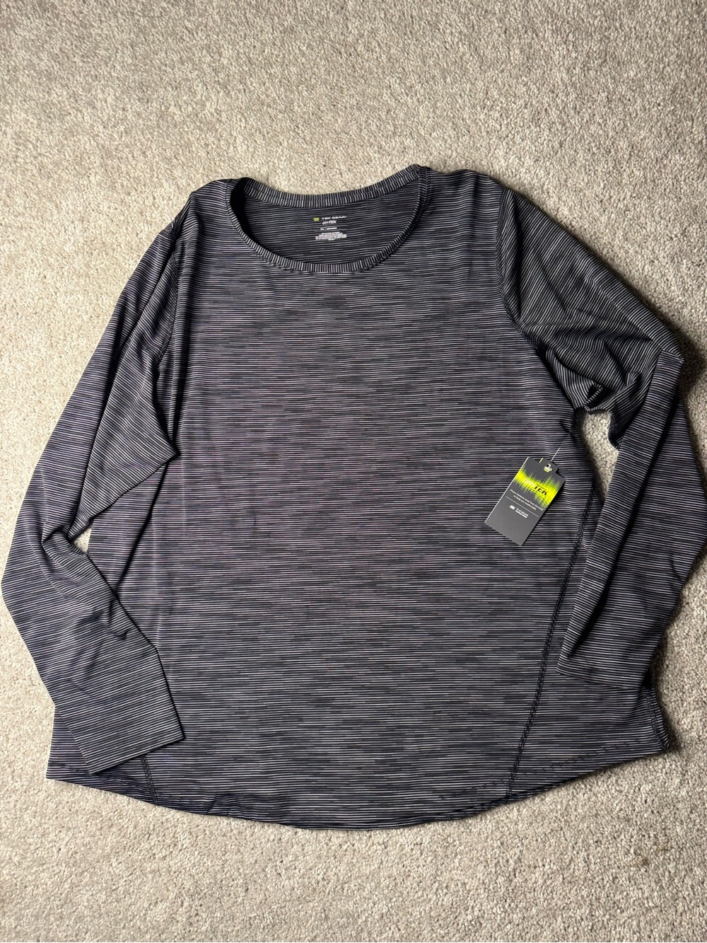 tek gear Women's Long Sleeve Heathered Performance Top - Charcoal
